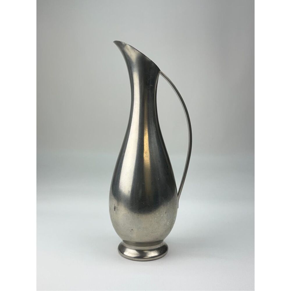 Vintage Royal Holland Pewter KMD Dutch Mid Century Modern Vase Pitcher 14"